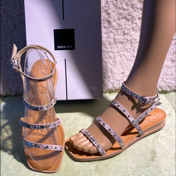 🔆HP 7/5 🎉DOLCE VITA STUDDED STELLA STRAPPED SANDALS - Picture 2 of 11